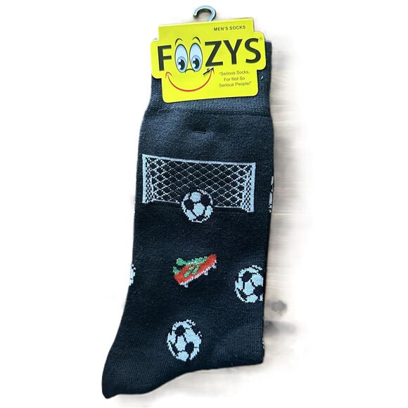 NWT Foozys Black Soccer Goal Socks For Men One Size - Picture 1 of 4